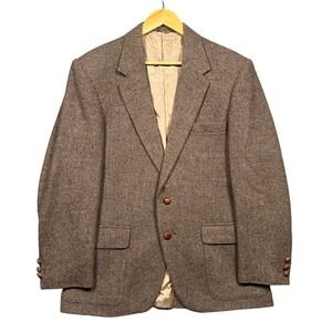 Vintage Farah Brown Tweed Blazer Mens 42R Wool Sport Coat Classic